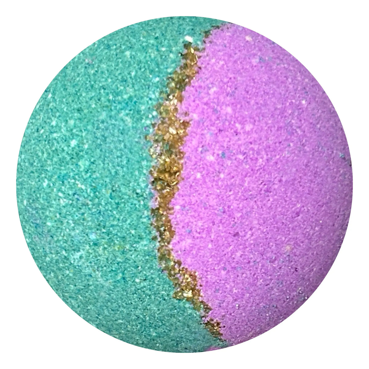 Wholesale Mermaid Bath Bombs. Purple and Teal with gold sprinkles