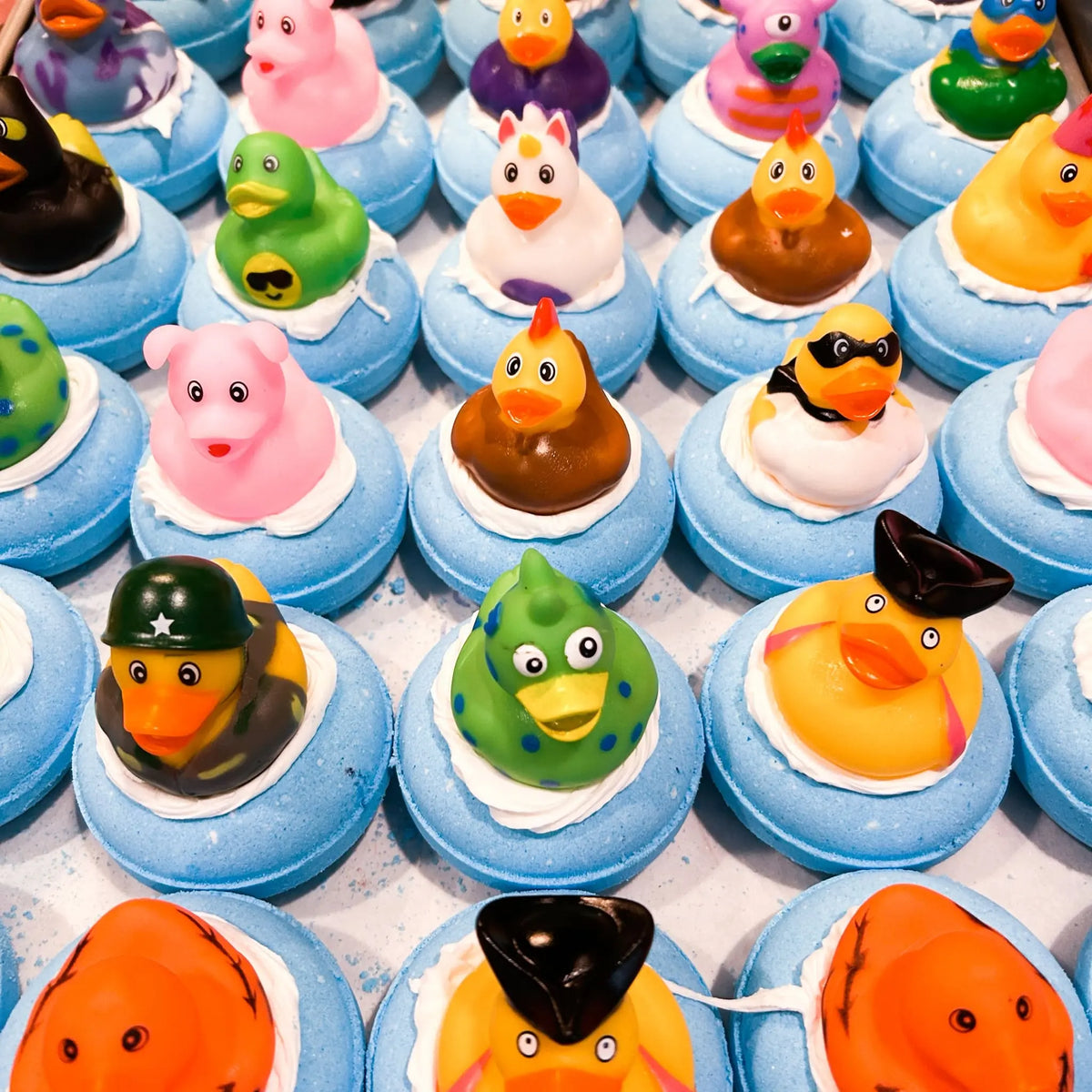Wholesale rubber duck bath bombs. Mix Surprise Toys.