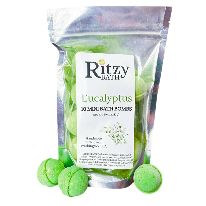 Wholesale Eucalyptus Mini Bath Bombs. Handmade in the USA 