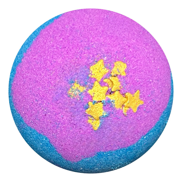 Wholesale Grape Bath Bombs in a deep blue and purple pattern with star sprinkles