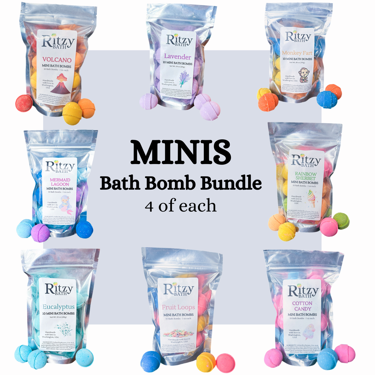 Assorted Mini Bath Bombs (32 units)