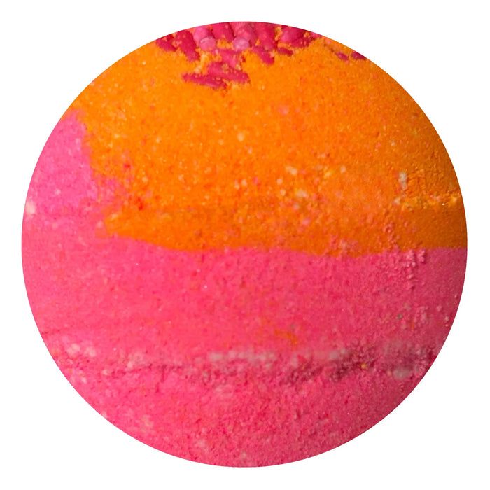 Wholesale case of 25 Peach Rings bath bombs, featuring a sweet blend of juicy peaches and ripe strawberries for a fruity, refreshing bath experience. 