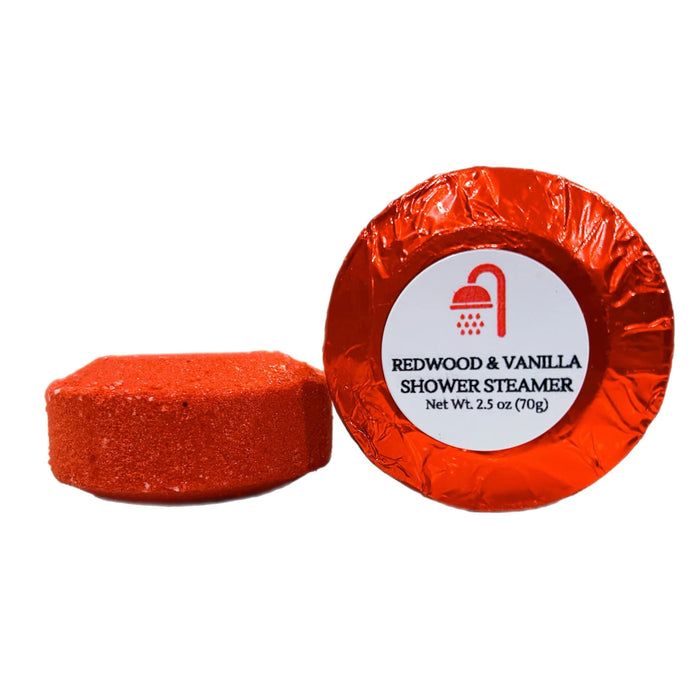 Extra Large Shower steamers for Wholesale. Individually wrapped in colored foil and labeled. Handmade in the USA