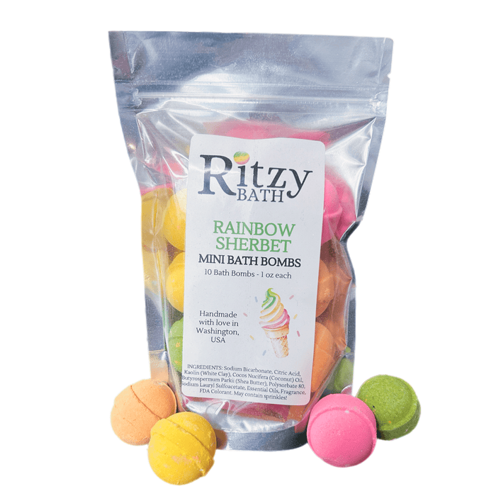 Rainbow Sherbet Mini Bath Bombs (12 units)